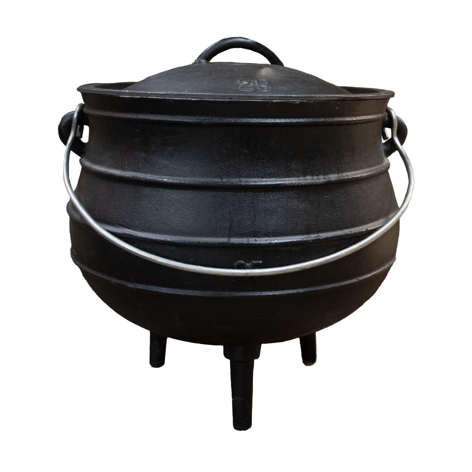 Lehman's Campfire Cooking Kettle Pot - Cast Iron Potje Dutch Oven with 3 Legs and Lid, 20.75 inch, 18.5 gallon