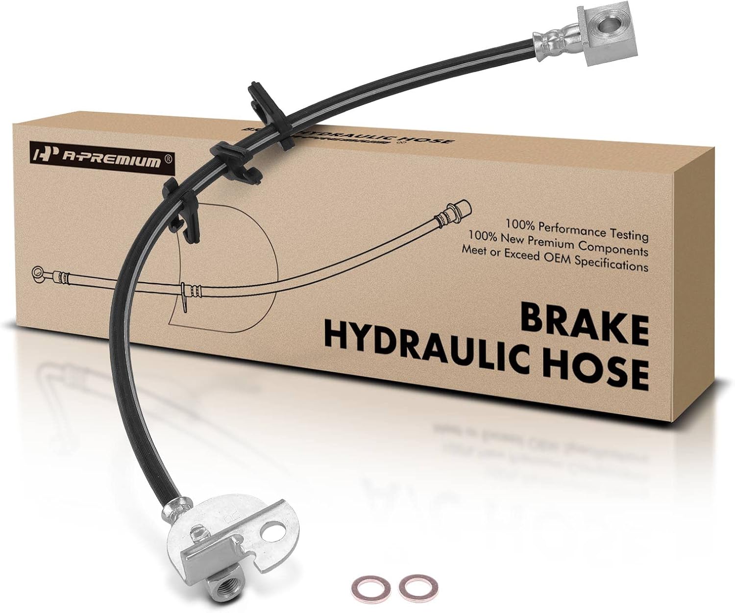 A-Premium Front Passenger Brake Hydraulic Hose Compatible with Select Ford, Lincoln and Jaguar Models - Thunderbird 2002-2005, LS 2000-2005, S-Type 2000-2002 - Replace# 6W4Z2078AA