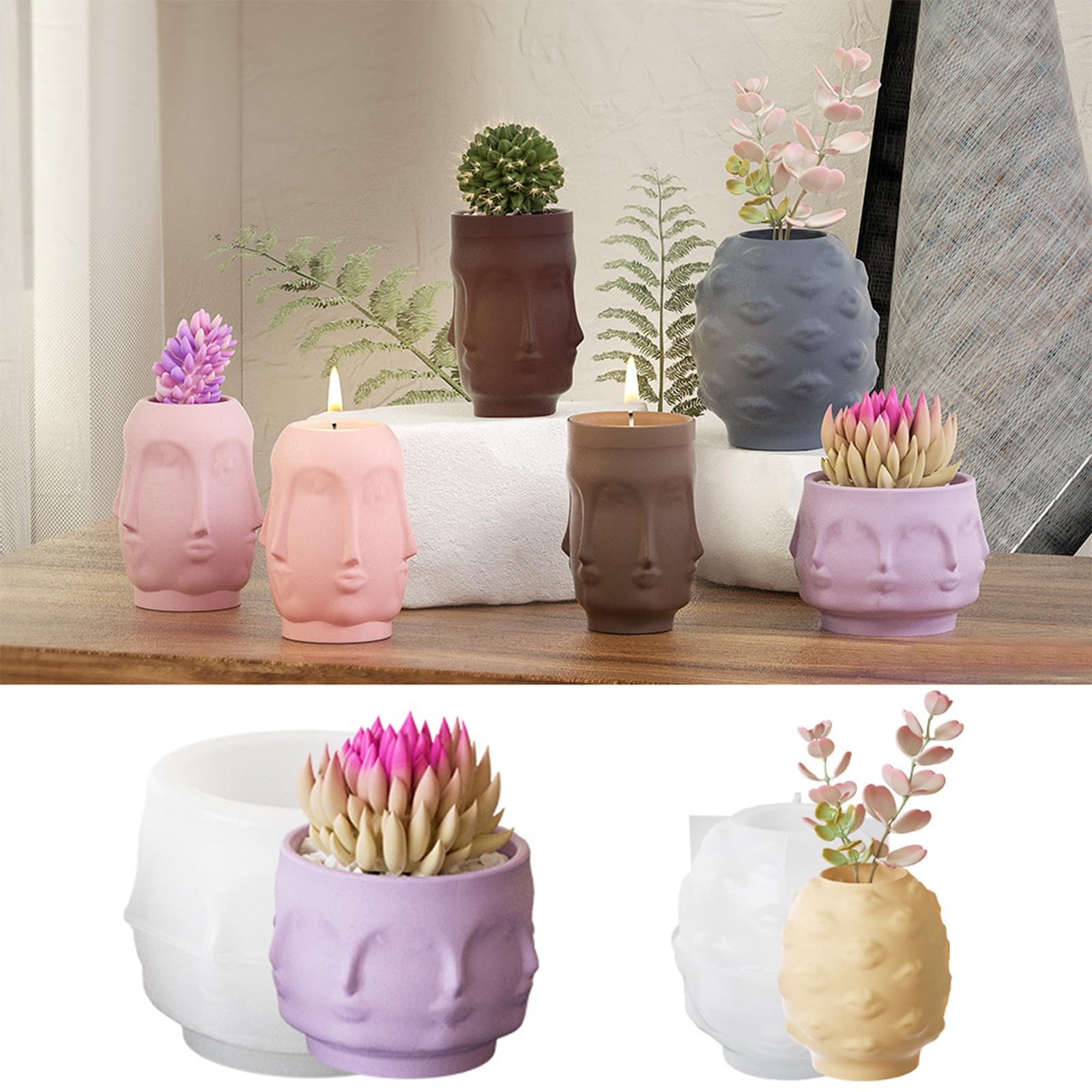 Attuslla 2 PCS Epoxy Resin Molds Silicone Vase Molds - Image 4