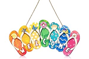 Charming Hello Sign to Welcome Summer: Rustic Wooden Door Plaque