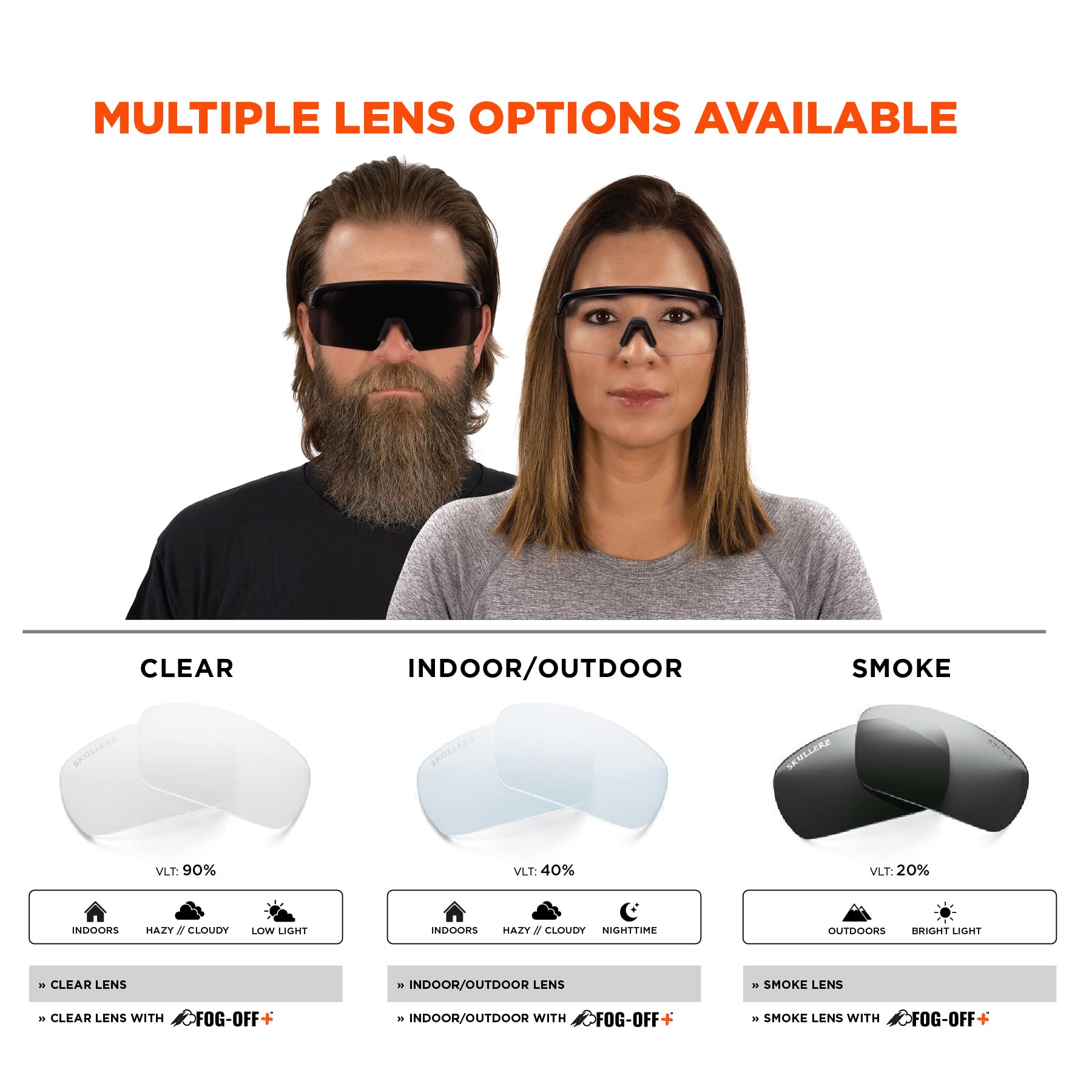 Ergodyne Skullerz Aegir Anti-scratch & Enhanced Anti-fog Safety Glasses, Sunglasses Gafas de seguridad AFAS Unisex adulto (Pack de 1)