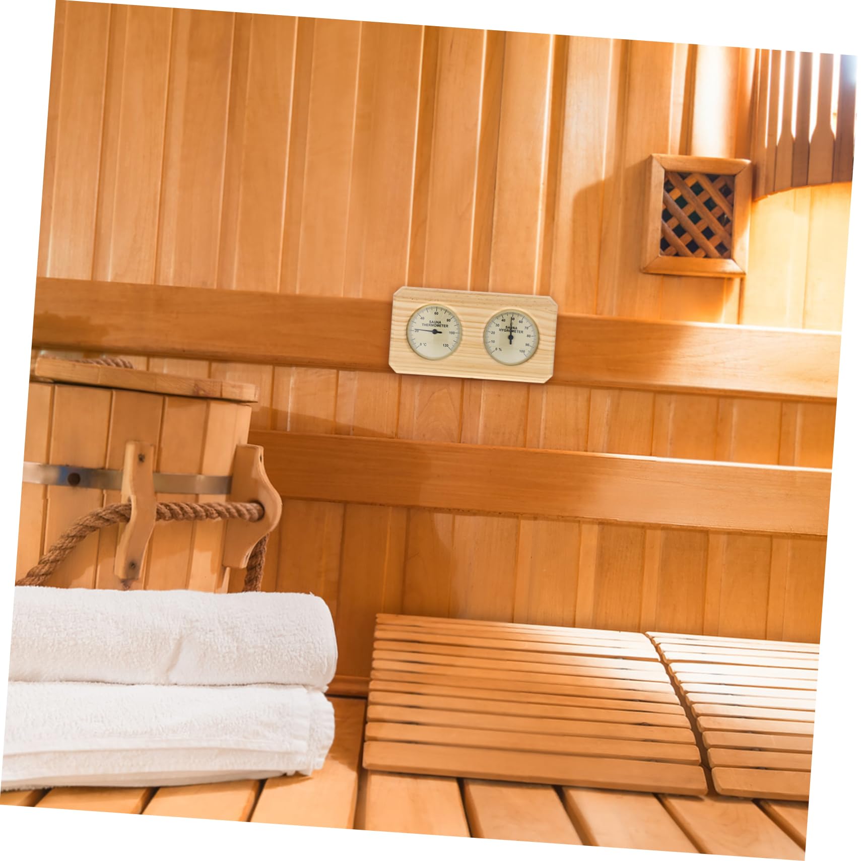 Uonlytech Holz Sauna Thermometer und Hygrometer für Wandmontage
