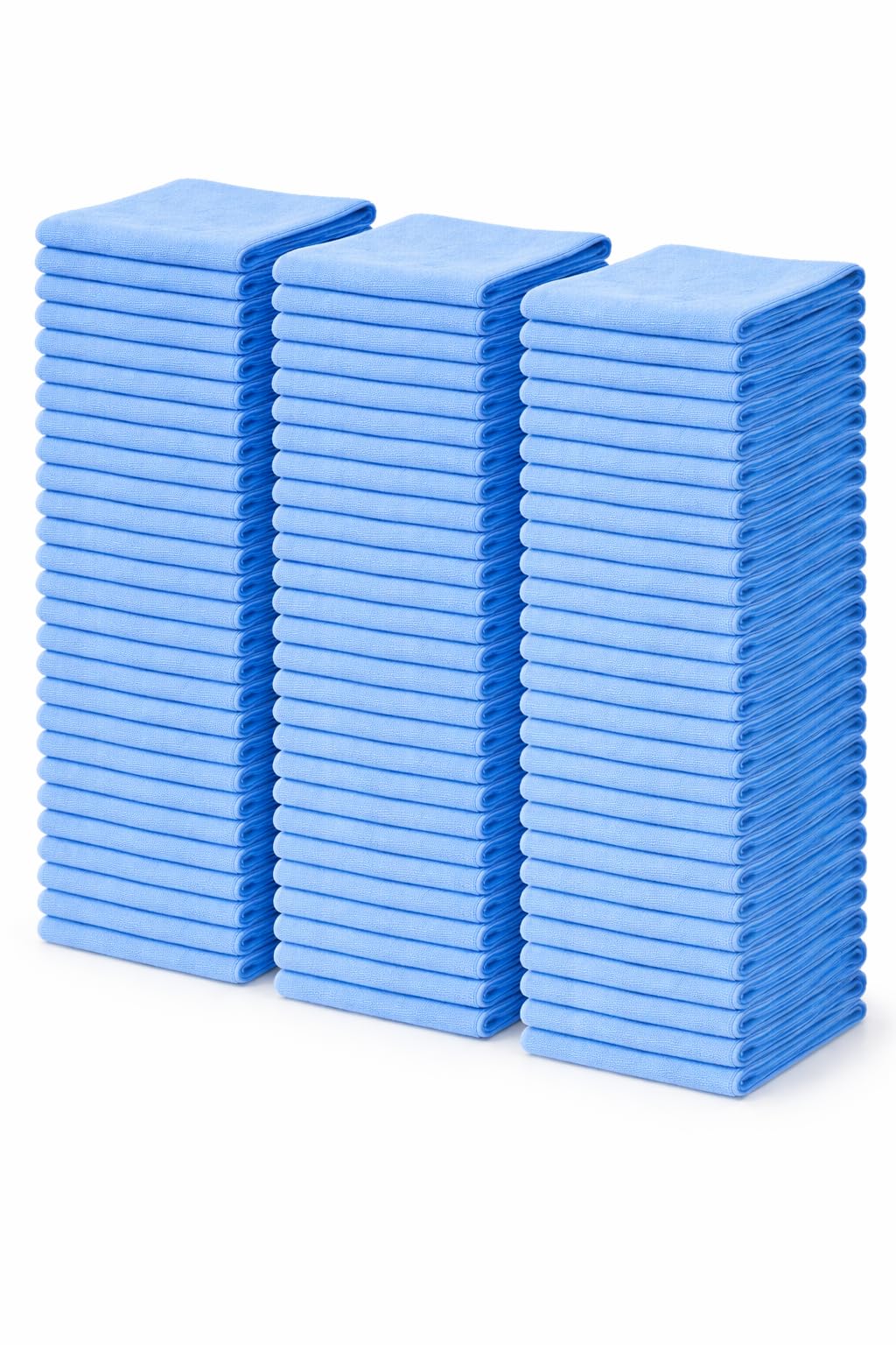 Bayli 100 Stück Mikrofasertücher 38x38 cm – Reinigungstuch 210 g/m² Poliertuch für Autopflege, Haushalt & Gewerbe – fusselfrei Blau