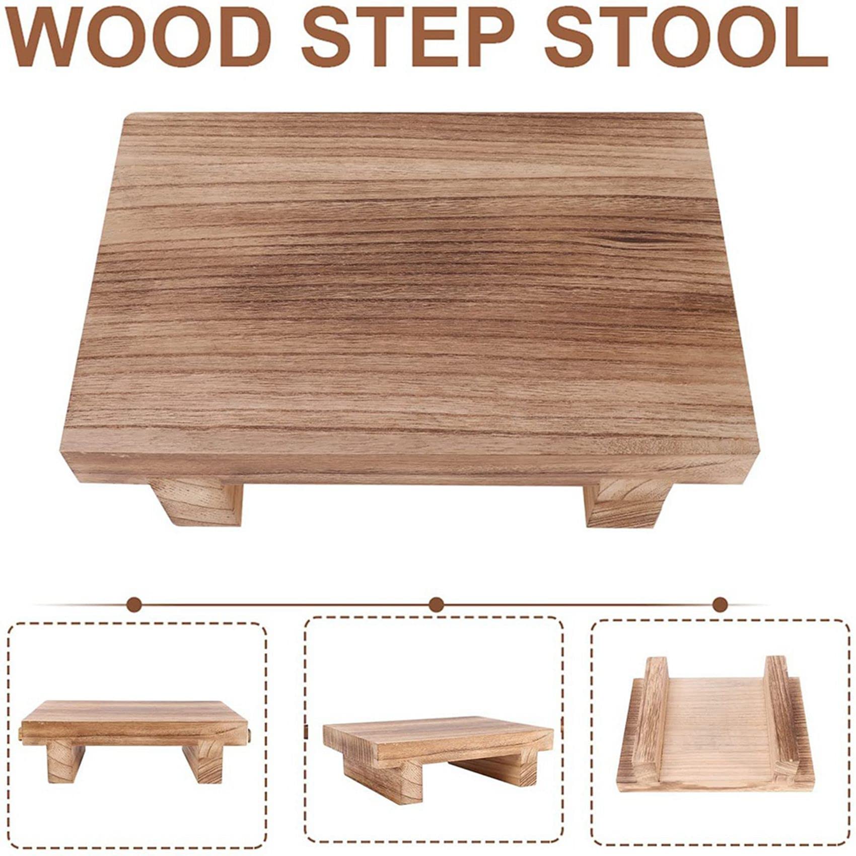 Taburete de madera resistente para adultos, cama alta, cocina, baño y armario, taburete para un alcance seguro y cómodo, perfecto para uso doméstico