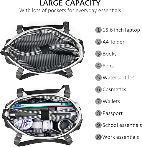 Miniatura 2 de Tote Bag for Women,Laptop Tote Purse with Cup Holder for Work Travel Nurse Teacher College,Book Shoulder Tote Bag with Compartments Zipper,Bolso