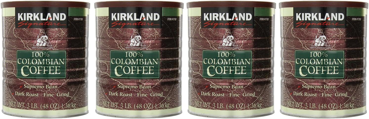 Signature, Colombian ncZFD Coffee Supremo Bean 3 Pounds (Pack of 4)