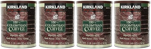 Kirkland Signature, café colombiano ncZFD Supremo en grano de 3 libras (paquete de 4)