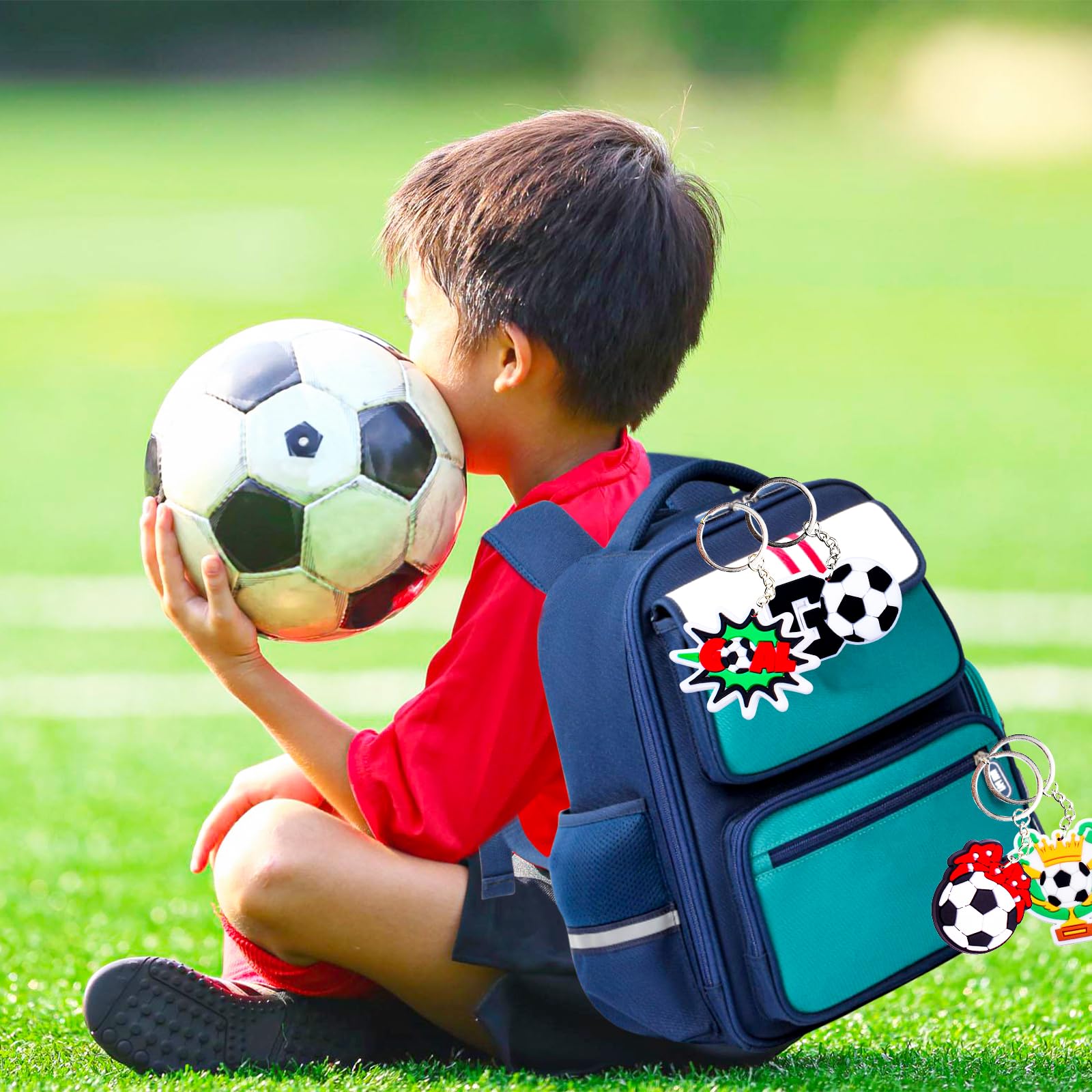 10er Set Fußball-Schlüsselanhänger Für Kinder - Bunte Cartoon-Designs, Perfekt Als Mitgebsel Für Partys
