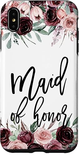 Funda para iPhone XS Max con diseño floral para dama de honor