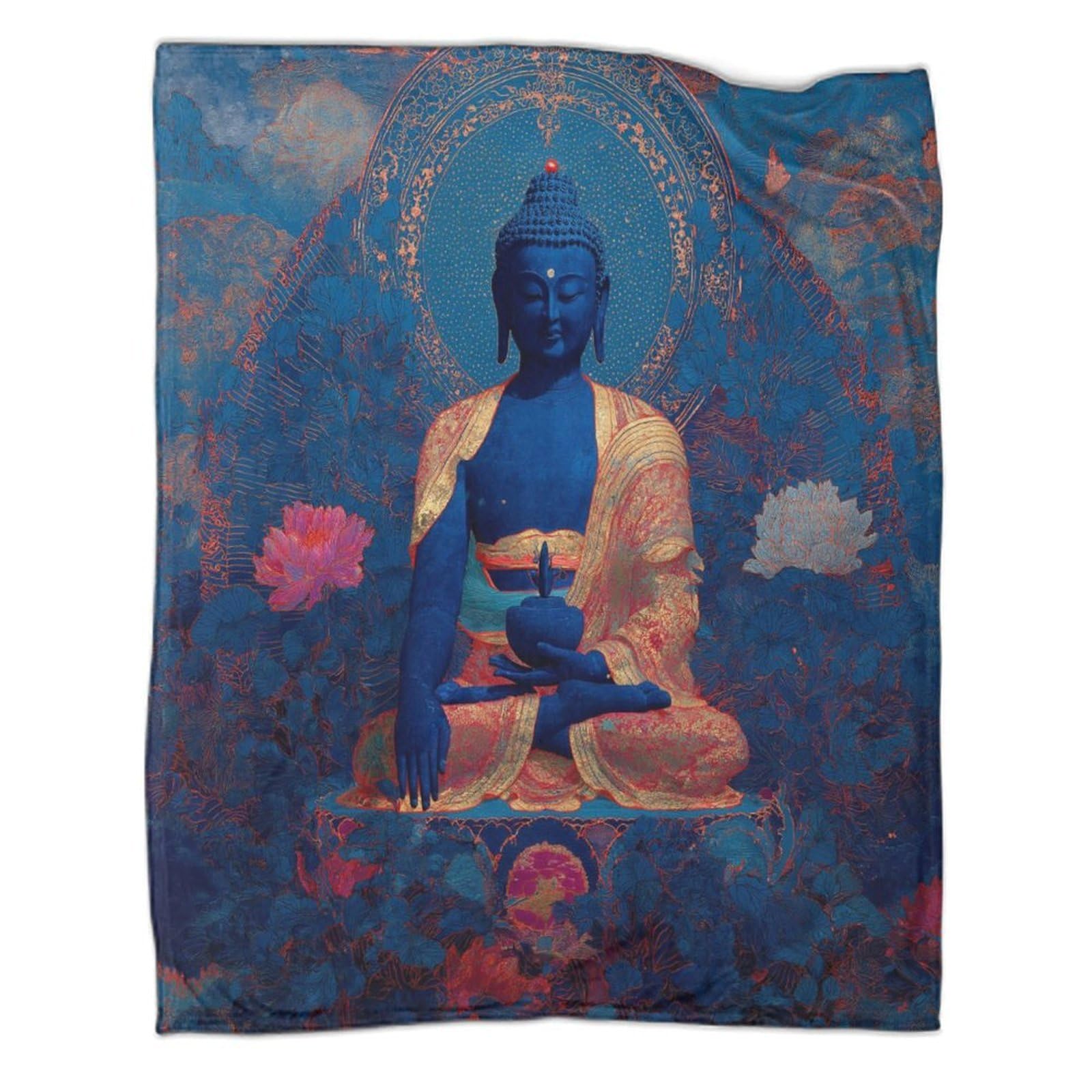 kaiyun Buddhist Art Throws And Patchwork Quilts,60x80inch(150x200cm),Soft Blanket with Pattern