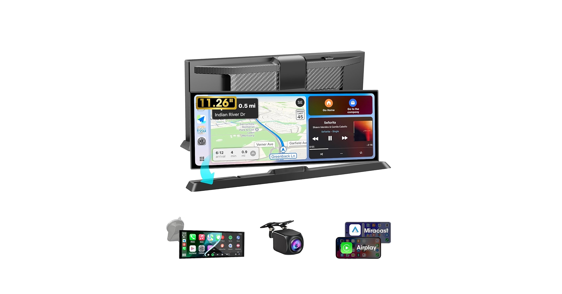 Amazon.com: 11.26 inch Apple Carplay Screen for Car Wireless Car