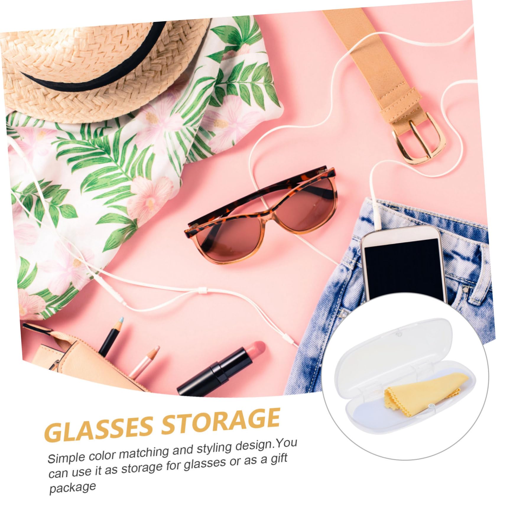 Homoyoyo 6piezas Estuche De Gafas Transparente Protector De Lentes Portátil y Resistente Para Gafas y Ópticas Almacenamiento y Seguro