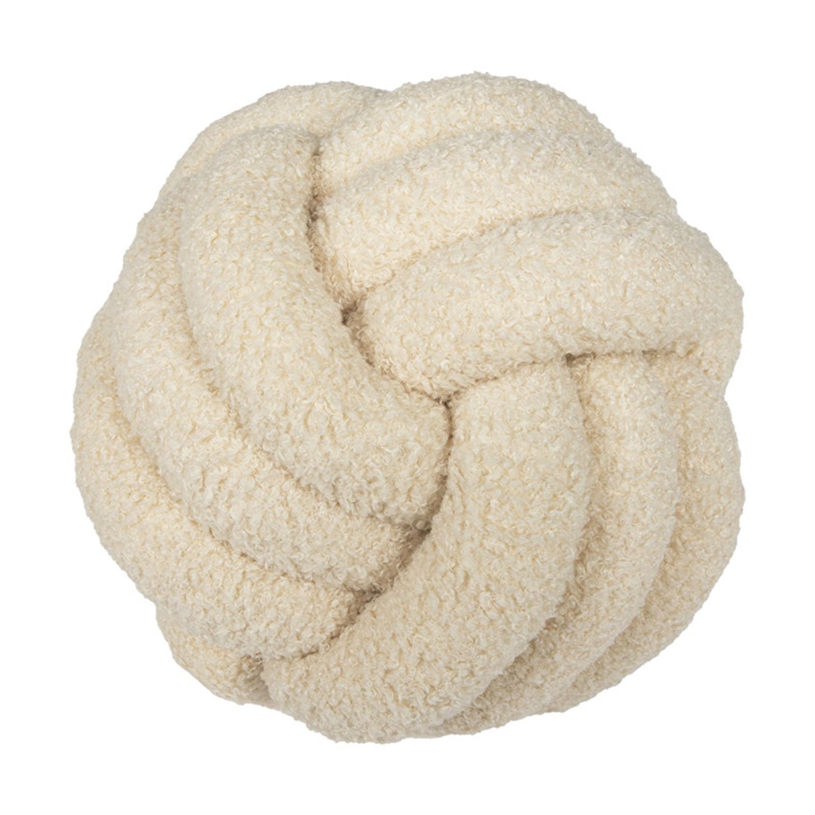 Gywztj Cream White Knot Ball Pillow, Aesthetic Pillows, Knot Cushion Cream, Knotted Ball Throw Pillow Ultra Soft Companionship Decorative Hand-Woven Knotted Ball, 28 × 28Cm (Cream White)