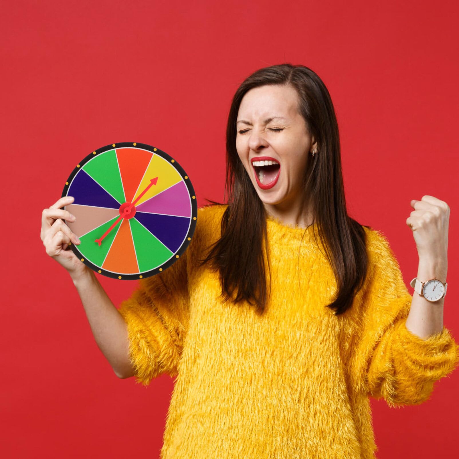 Roue De La Fortune Tournante Pour Jeux - Plateau Rotatif 10x10 Cm En Plastique - Pour Fêtes, Événements, Salles De Classe