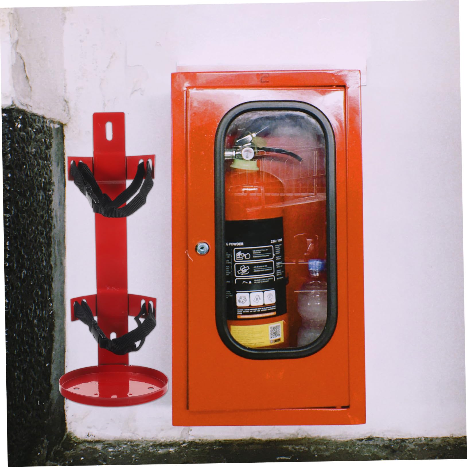 Soporte para Extintor de Incendios Resistente con Montaje Pared Correas Ajustables para Extintores para Hogar Oficina y Barco