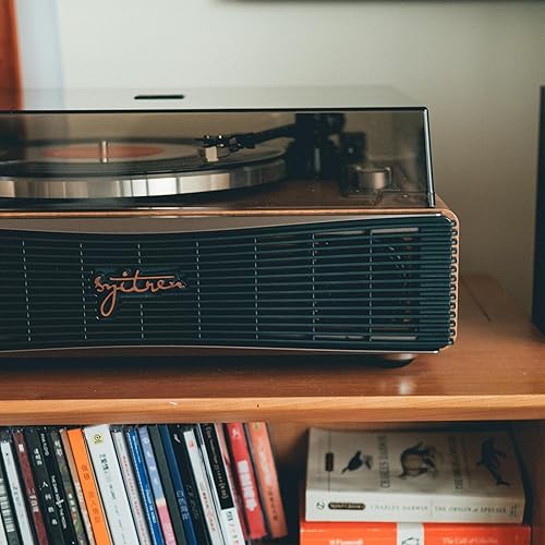 Miniatura 4 de Paron - Tocadiscos vintage para discos de vinilo con altavoces integrados, bluetooth retro, fonógrafo madera de nogal