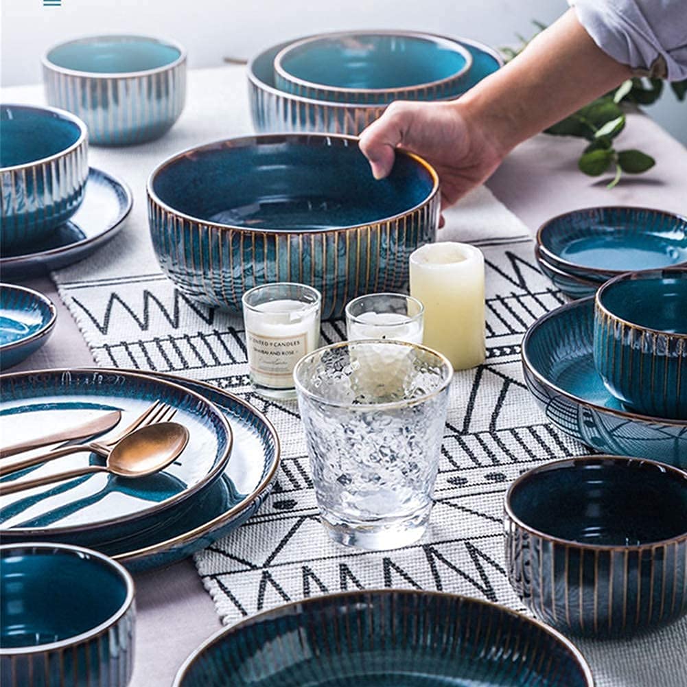 Zestawy obiadowe - Luksusowy zestaw naczyń serwisowych， Zestaw porcelanowych naczyń obiadowych， Zestawy talerzy i misek ceramicznych， Zestaw naczyń kamionkowych，