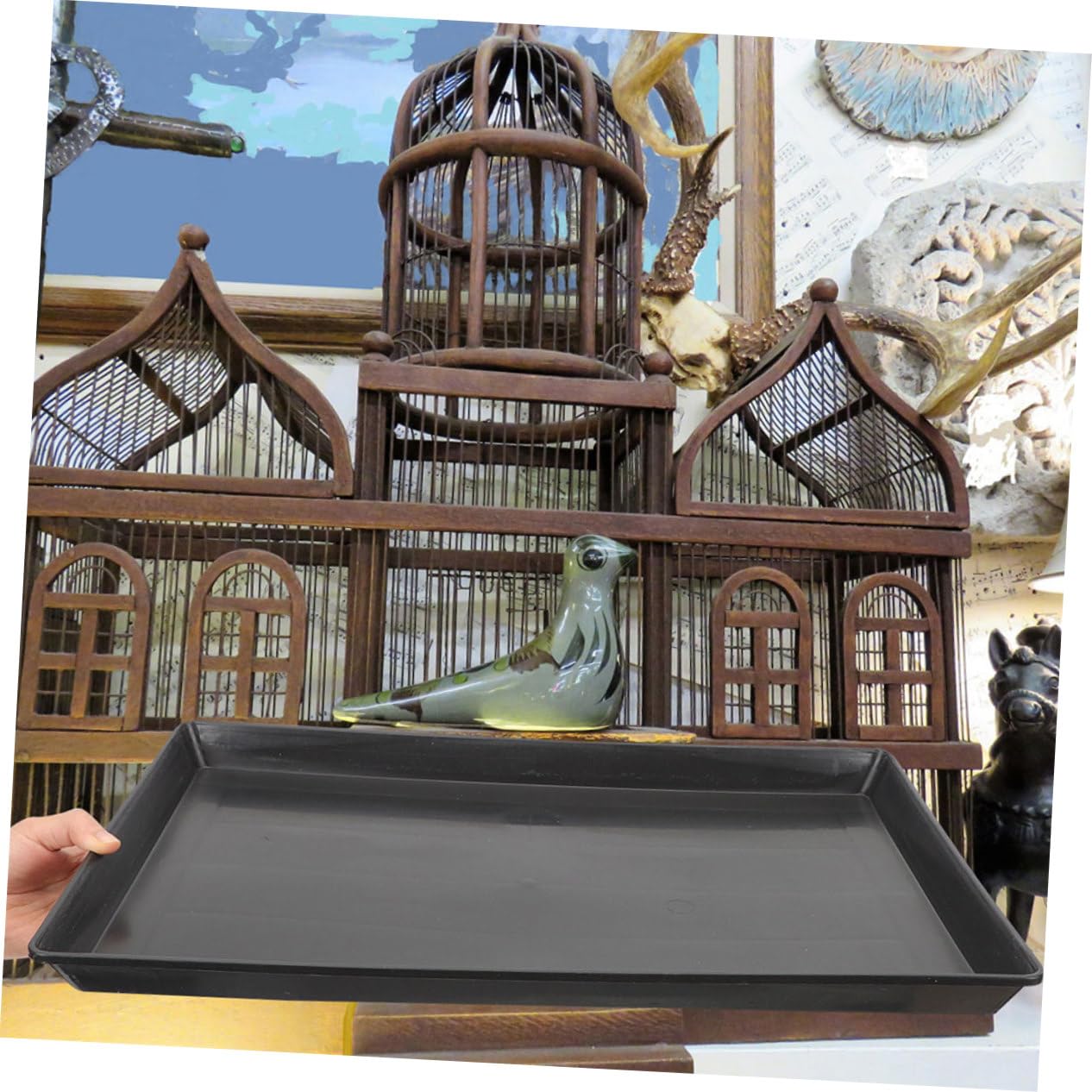 Plateau Plastique pour Cage De Chien Et Oiseau Remplacement De Fond De Cage Étanche Tray pour Animaux De Compagnie