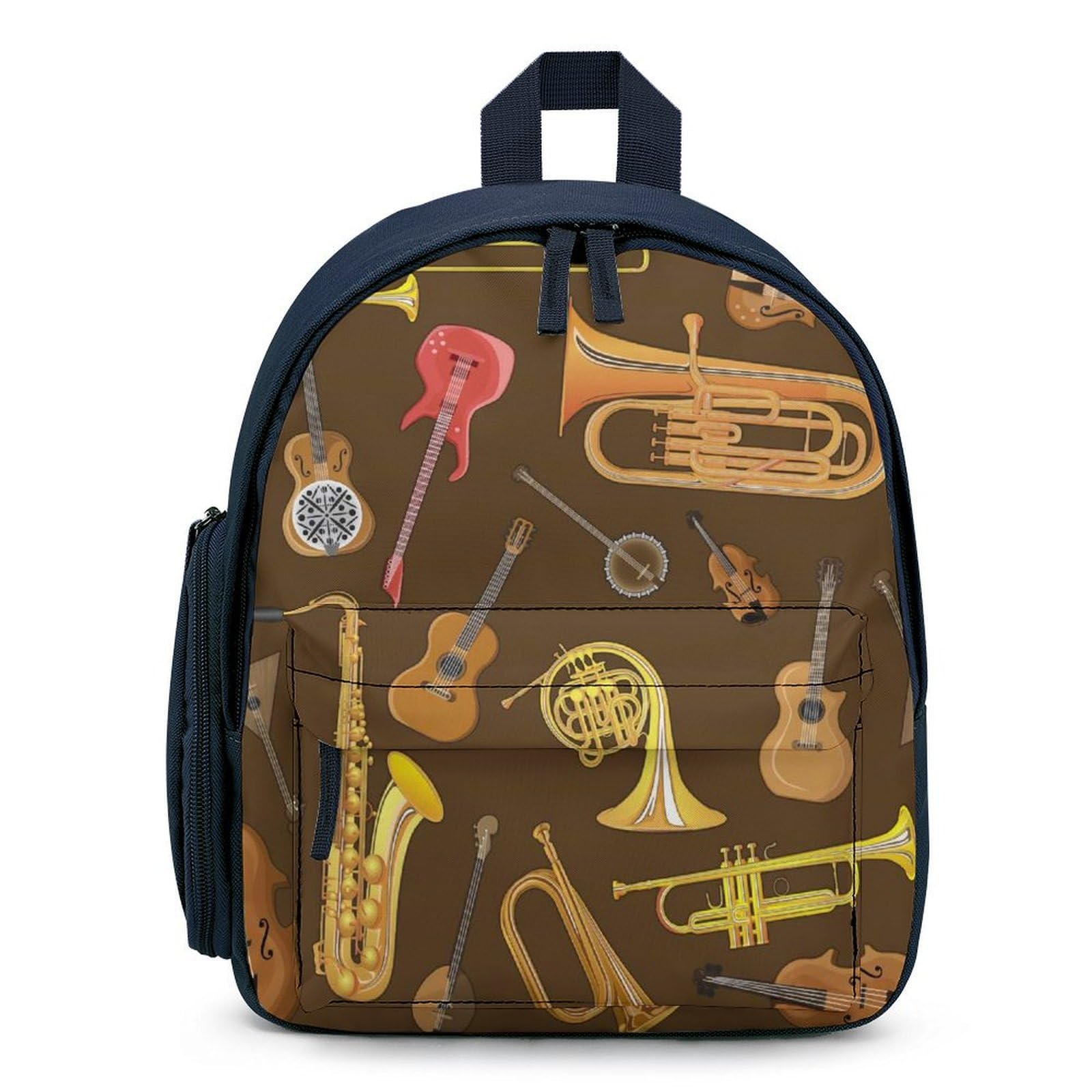 RQZWDQ Trumpet Musical Instrument Pattern Small Backpack Bags Mini Backpack Purse for Women Men Adjustable Daypack Rucksack Travel Holder Bookbags Shopping Bags