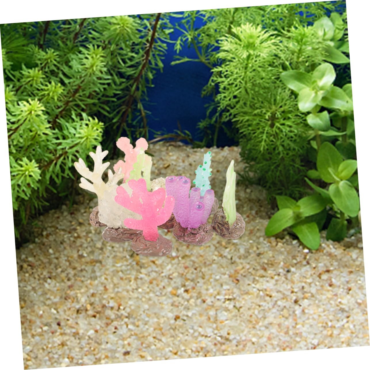 GANAZONO 36piezas Decoración Coral De Acuario Brillante Adornos De Coral Simulados para Peceras y Tanques De Agua Salada Decoración De Paisaje Acuático