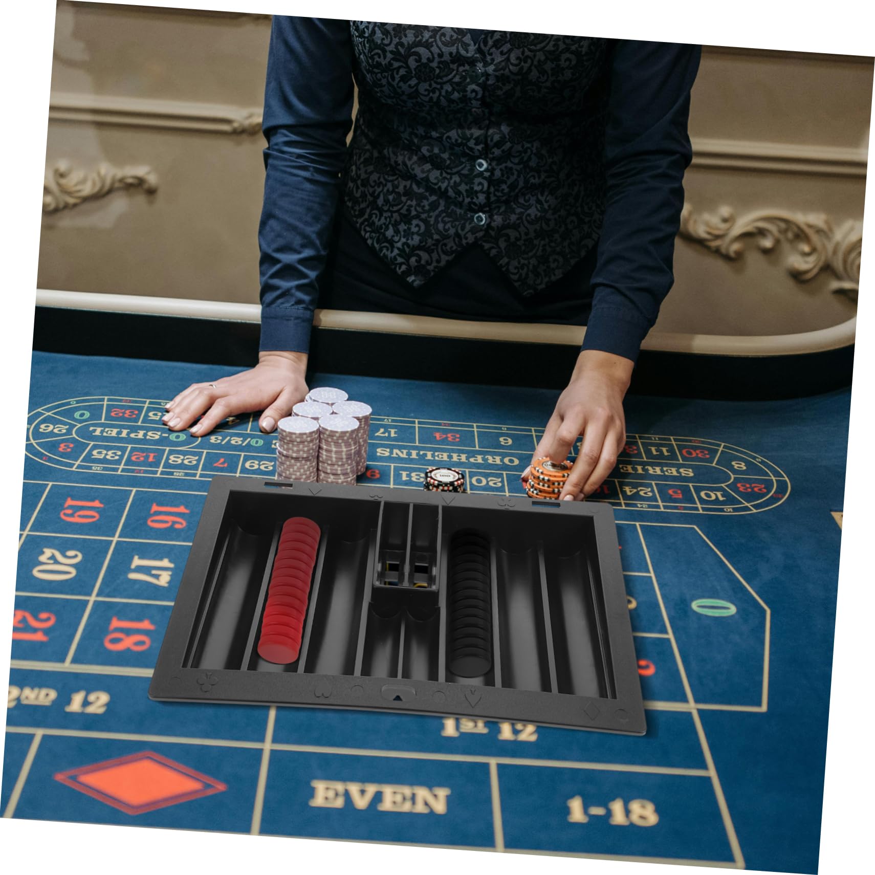 ibasenice Vassoio Portatile per Fiches da Poker Scatola di Stoccaggio in Acrilico Organizer da Tavolo Porta Fiches Multifunzione Comodo per Uso Domestico e Giochi Vari