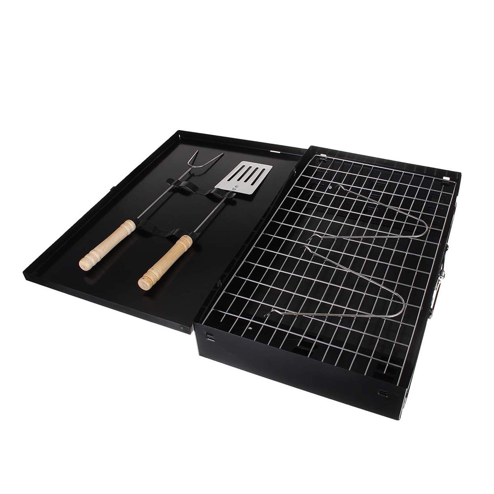 Barbecue Carbonella Barbecue Portatile BBQ Grill Grill Space-Risparmio e Pieghevole BBQ Barbecue Grill per Il Cortile Esterno Camping Picnic 18.1 x 18,5 x 10,6 Pollici Dispintato BBQ Carbonella