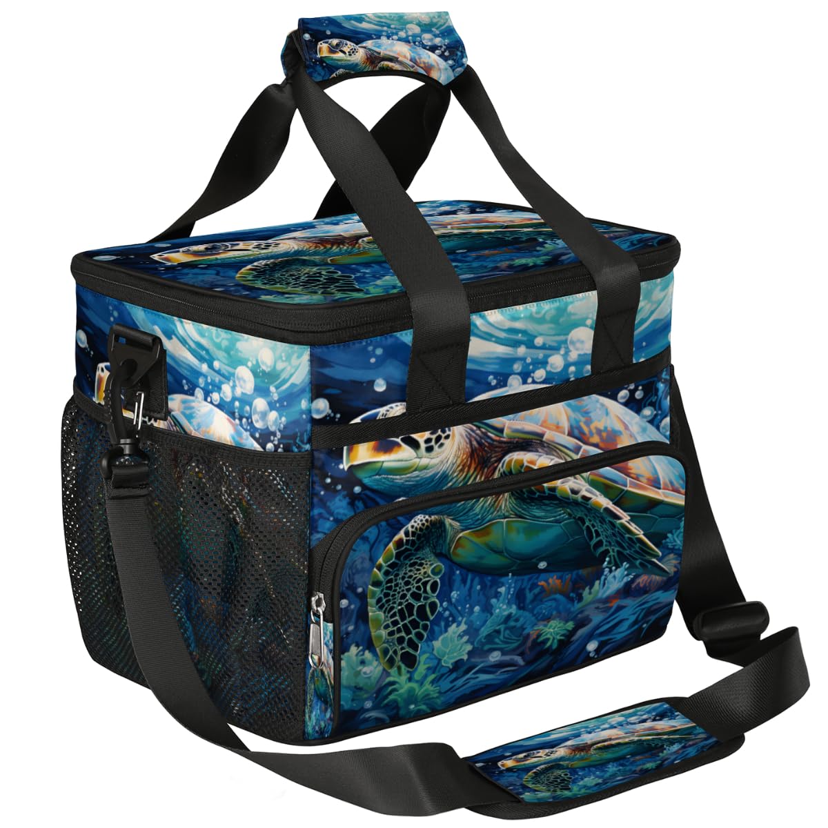 Turtle Insulated Picnic Backpack Lunch Box for Women Men Picnic Basket Tote Lunch Bag Picnic Bag Portable Lunch Bags for Picnic, Beach, Work, Trip,Office, Camp Retro Turtle