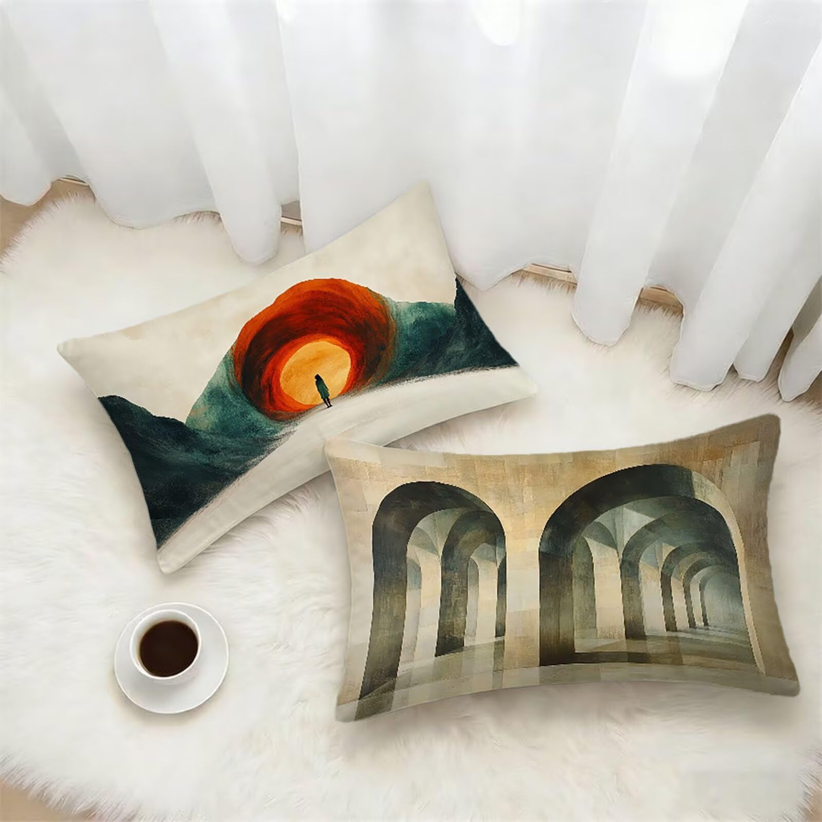 Federe Cuscino 70x90 Set di 2, Verde Federe Cuscini Divano Lino, Rettangolari Copricuscini 70x90cm Con Cerniera Invisibile, Copricuscino per Camera Letto Casa Decorazioni Regalo, Semplice kj-2767