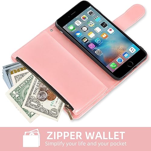 Miniatura 5 de Asuwish Compatible con iPhone 6plus 6splus 66s Plus Funda tipo cartera y protector de pantalla de vidrio templado con tapa para iPhone 6 6+ iPhone6s