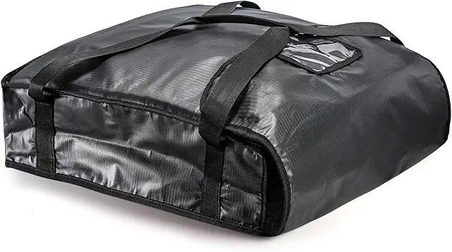 DEAYOU Insulated Pizza Bag - Professional Thermal Food Delivery Carrier, 51×51×13 cm, Black