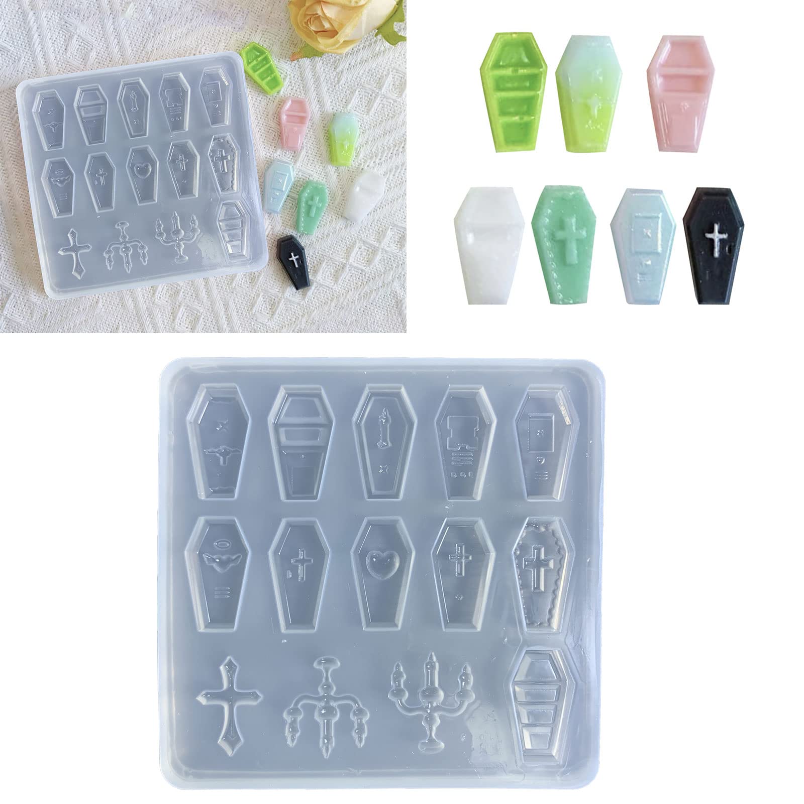 Tiny Coffin Silicone Mold Halloween Decor Resin Epoxy Casting Mold Filler Epoxy Mold Filler Craft DIY Tool Coffin Resin Molds Silicone