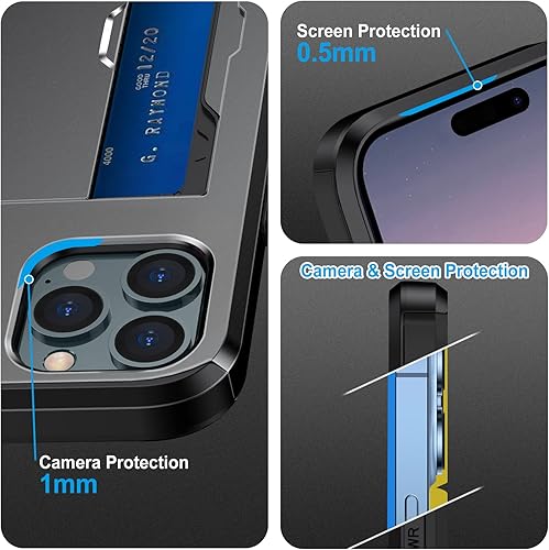 Miniatura 5 de ATRAING Funda tipo cartera compatible con iPhone 15 Pro Max con tarjetero para tarjetas de crédito, ranura para tarjetas oculta, delgada, a prueba