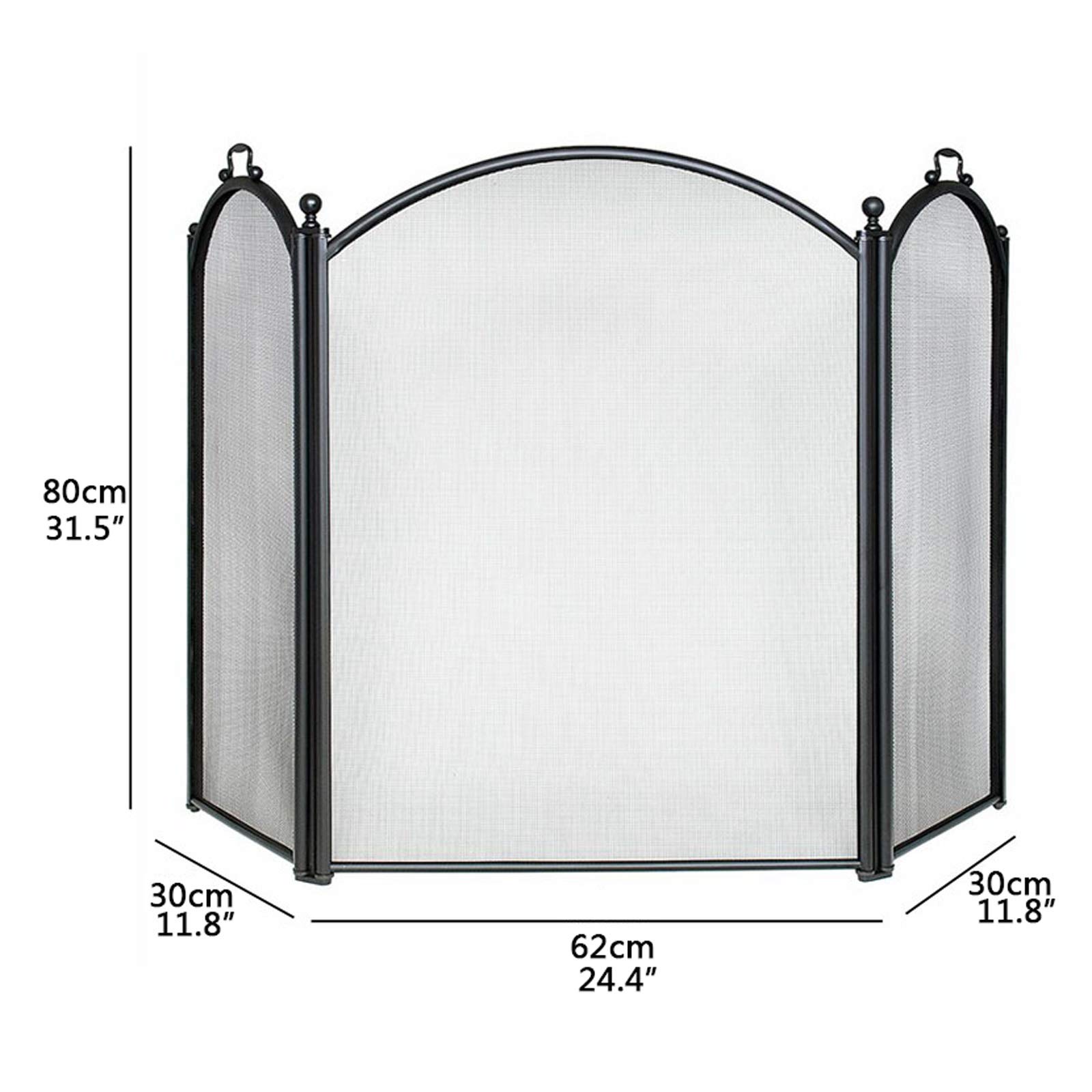 Schermi per Caminetti di Guardia Schermo di camino in rete metallica nera 3 pannello Pieghevole Pieghevole Schermo camino Schermo decorazione moderna Spark Guard Cover Strumenti di camino Accessori ac