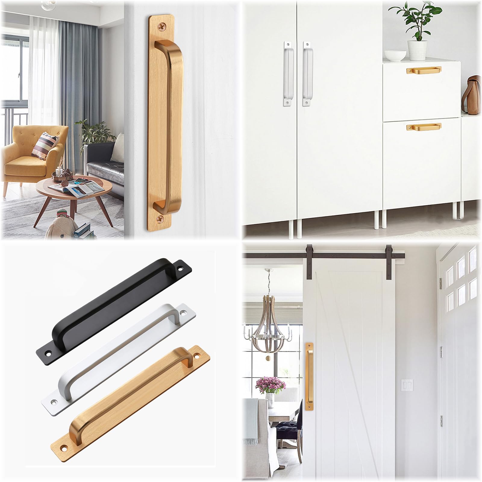 Joytey 4 Packs Door Handles Cabinet Pulls 8.35x0.98 in D Pull Handle with Screws Large Handle Pulls for Garage Gate Shed Barn Wadrobe Cupboard Doors Window Hotbed Drawer Dresser - Image 3