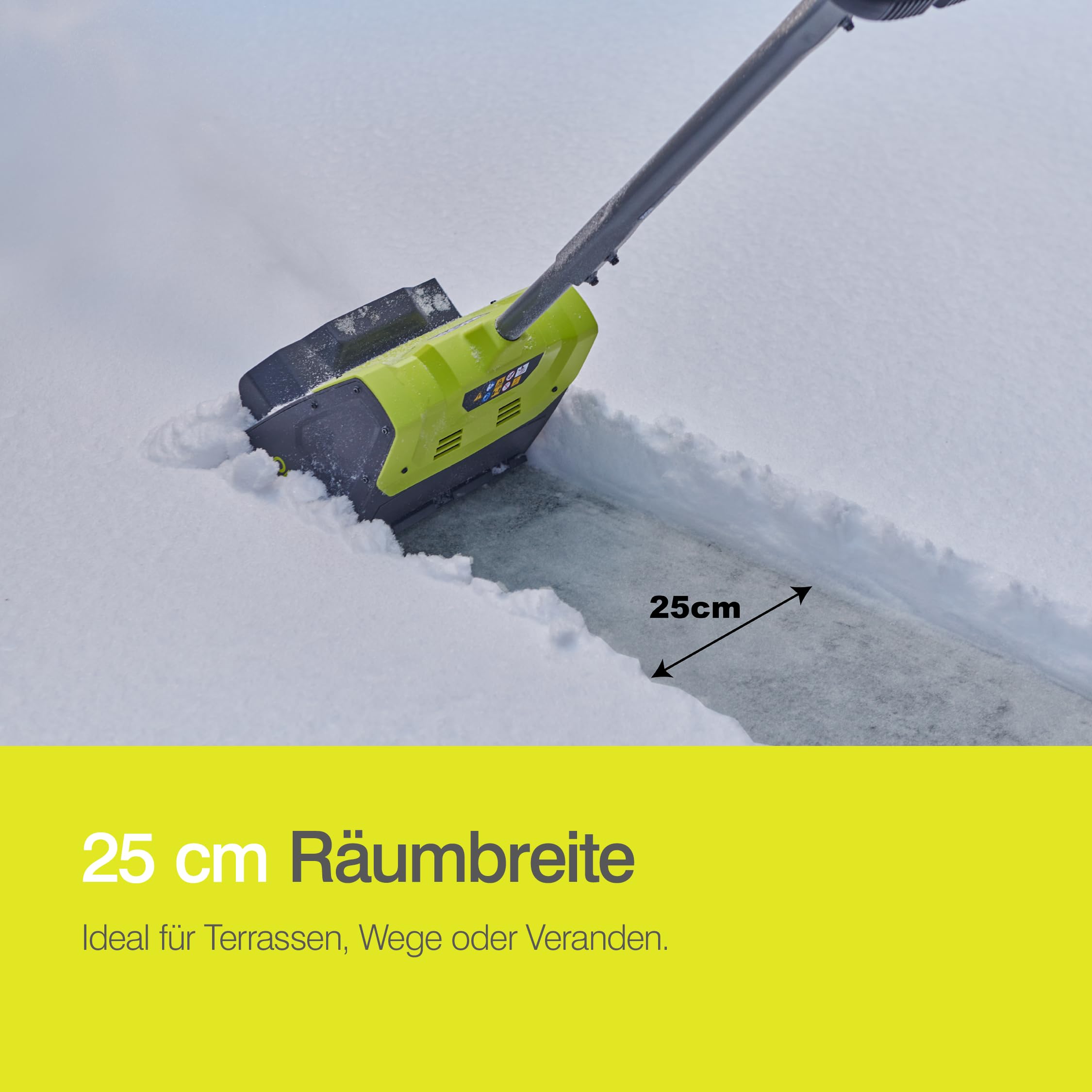 RYOBI 18 V ONE+ Akku‐Schneefräse RY18ST25A‐0, Räumbreite 25 cm, ohne Akku und Ladegerät