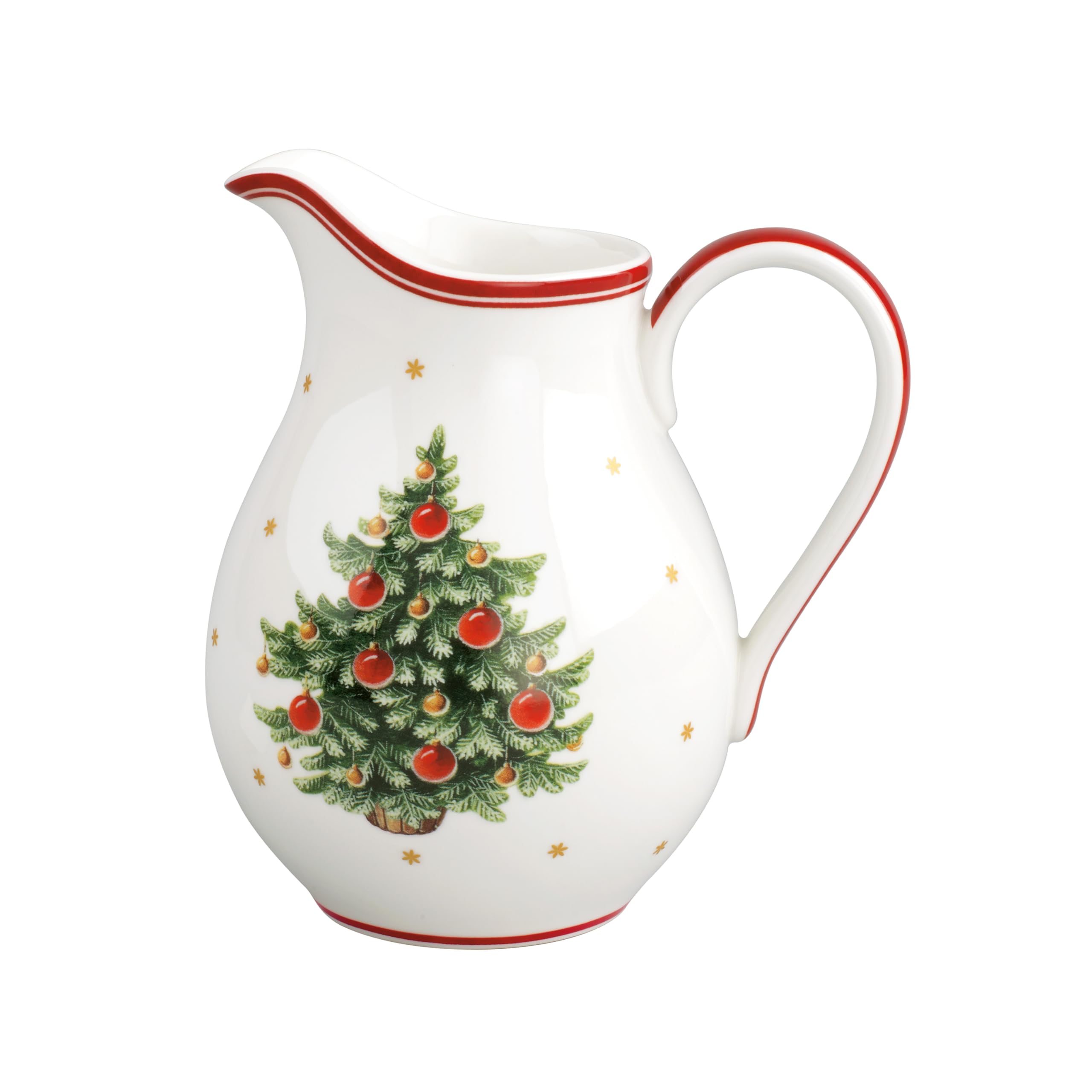 Toy's Delight Milk Jug Red and White, Microwave Safe, Christmas, Decoration, Tableware, Premium Porcelain