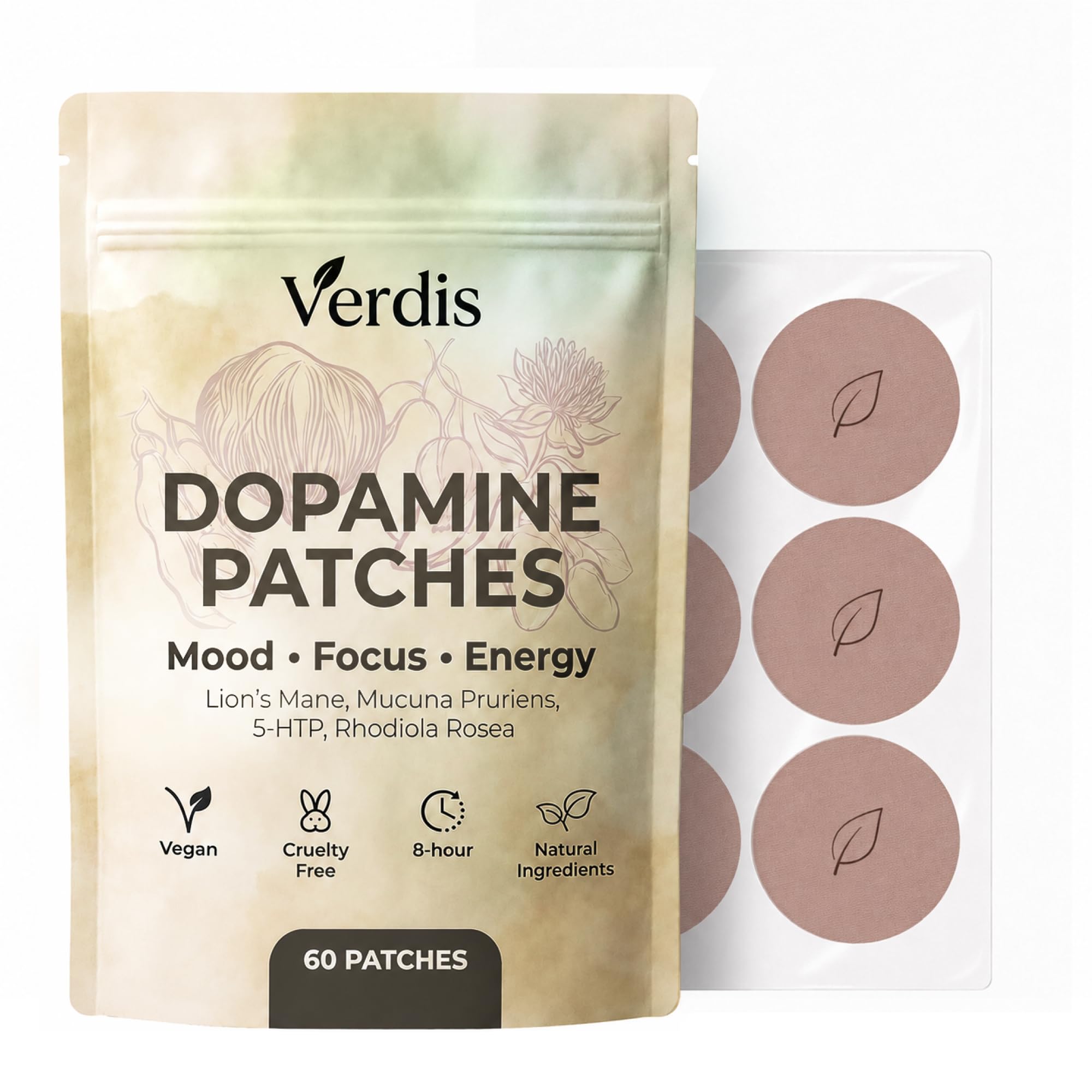 Organic Dopamine Patches Extra Strength with Lion’s Mane & Rhodiola Rosea