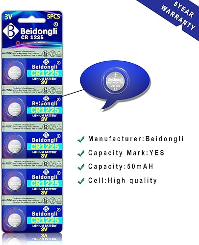 Miniatura 2 de Batería CR1225 de 3 V BR1225 CR 1225 Litio Botón Celda Monedas 5 años de garantía (20 unidades)