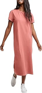 Women's Originals Garment Dyed Midi Dress, 100% Cotton Vintage Wash Ankle-Length Dress - Buy now