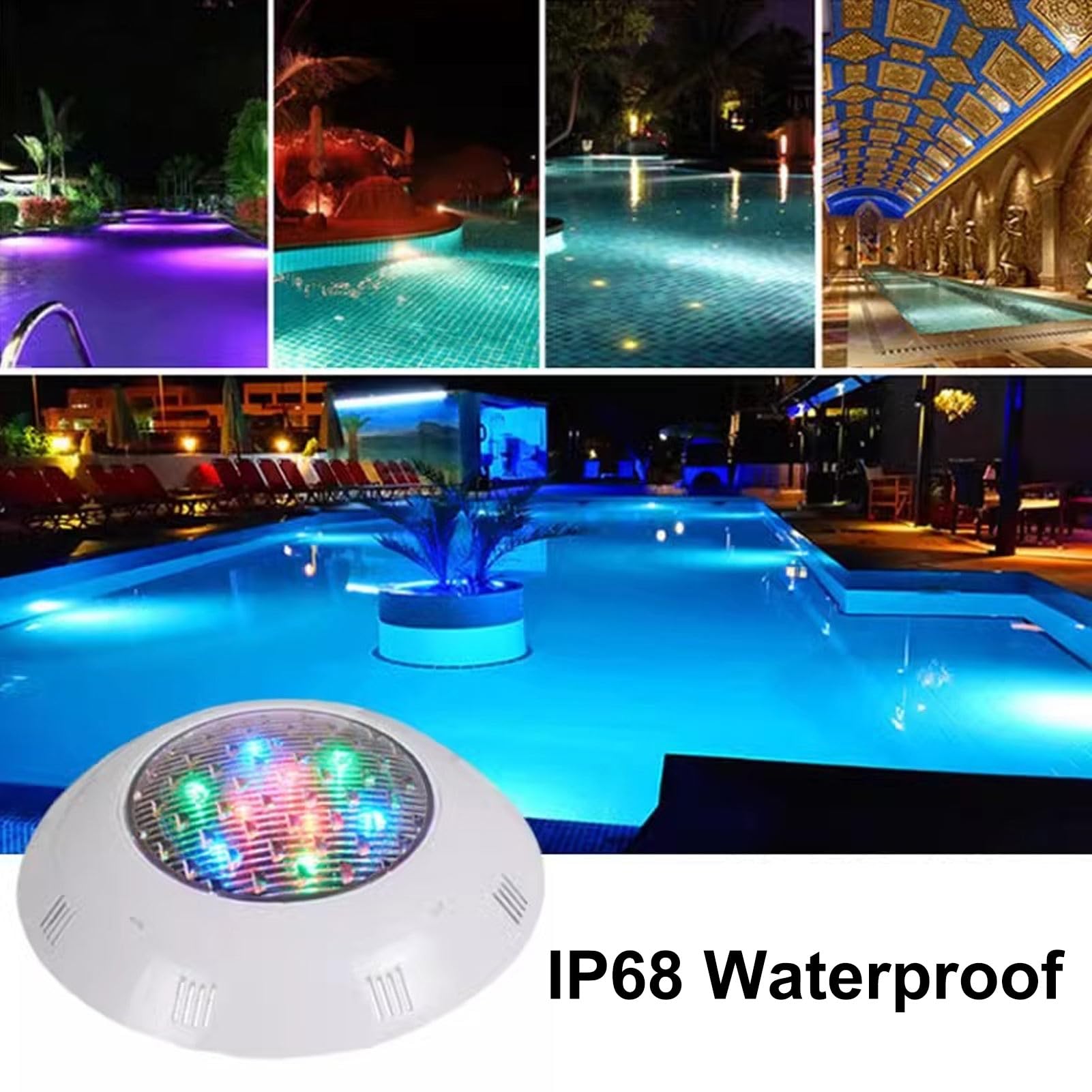 Pool Light z Pilotem IP68 Wodoodporna 12V RGB Kolor
