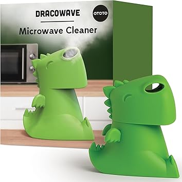 OTOTO NEW Dracowave Microwave Cleaner - Dragon Microwave Steam Cleaner, Cleans Grime in Minutes with Water and Vinegar - Cute Kitchen Gifts Accessories, Funny Kitchen Gadgets, White Elephant Gifts