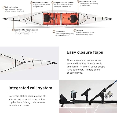 Miniatura 11 de Oru Kayak Kayak plegable Haven TT para 1 o 2 personas - Estable, duradero, ligero - Kayaks de lago y río - Principiante, Intermedio - Tamaño Negro