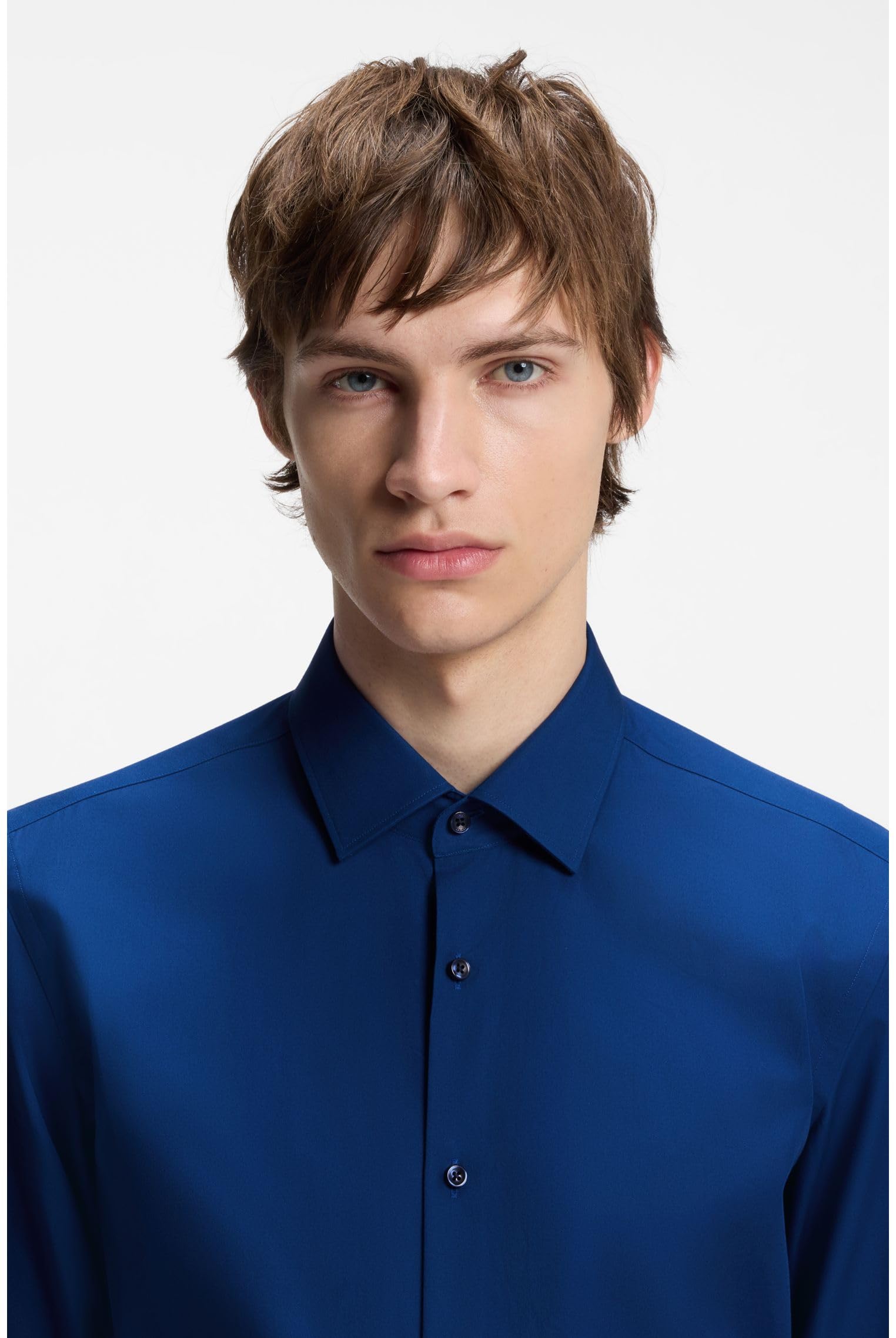 Hugo Herren Kenno Slim-Fit Hemd aus bügelleichter Baumwoll-Popeline Hellblau 41 – Bild 5