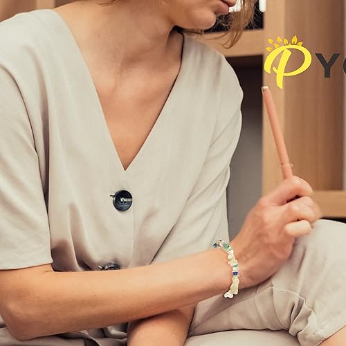 Vista 27 de PYOR Crystal Beads Bracelet Natural Gemstones Chakra Healing Crystals Charm Bracelets Wealth Prosperity Stone Spiritual Gift