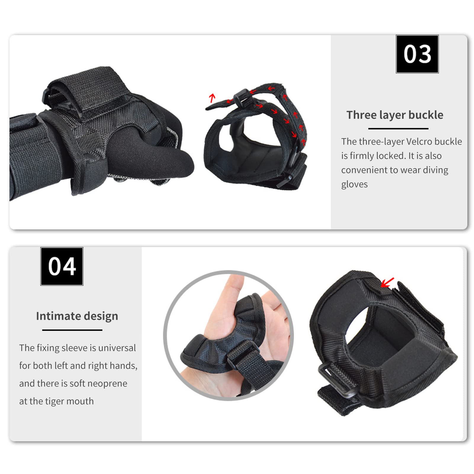 Guanto Porta Torcia Dioche Per Immersioni - Regolabile, Impermeabile, Nero Per Attività Subacquee - Foto 12