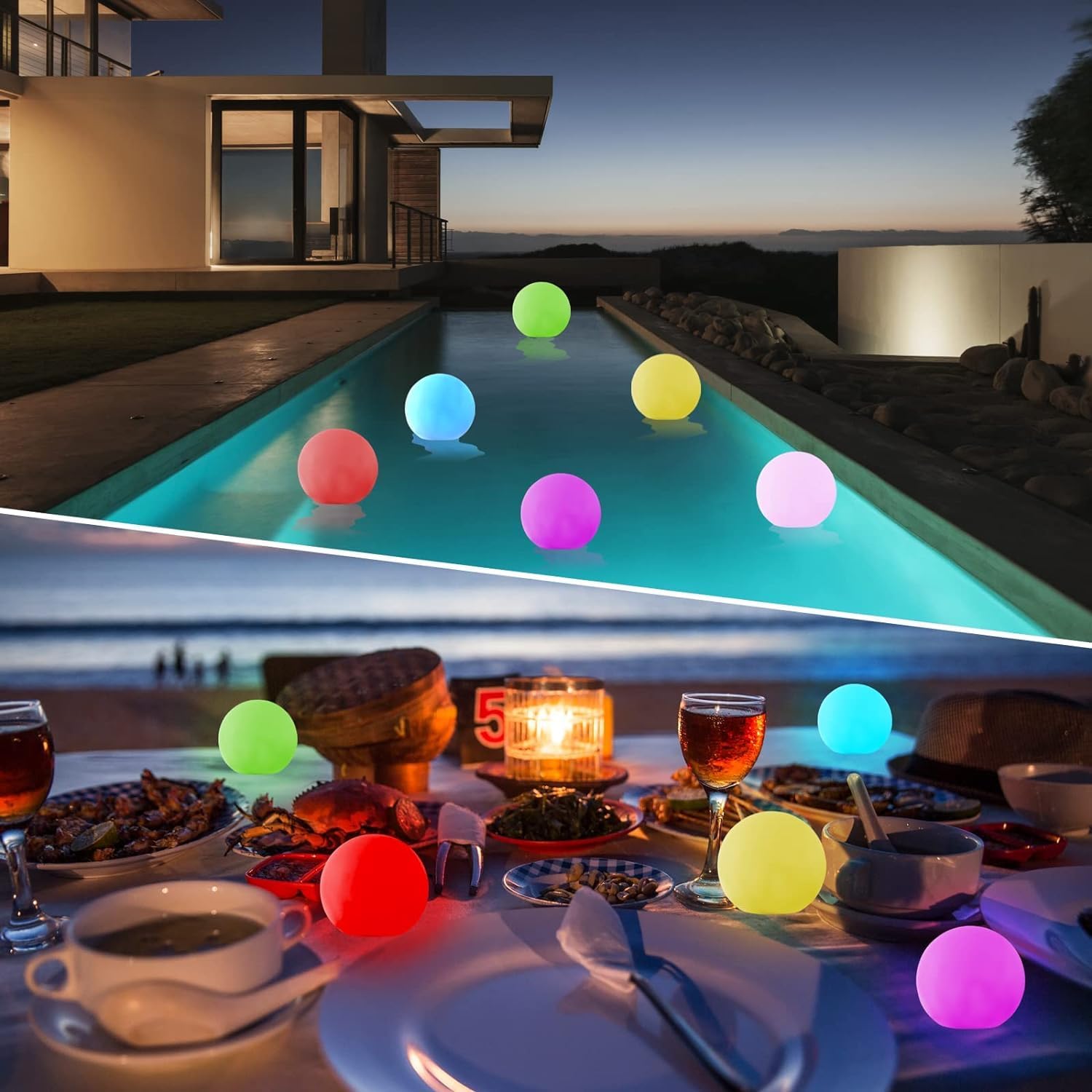 LED Floating Pool Light, 4-Inch, Rechargeable Waterproof Orb with Remote Control, 16 RGBW Colors,Hot Tub Lights, Pool Accessories