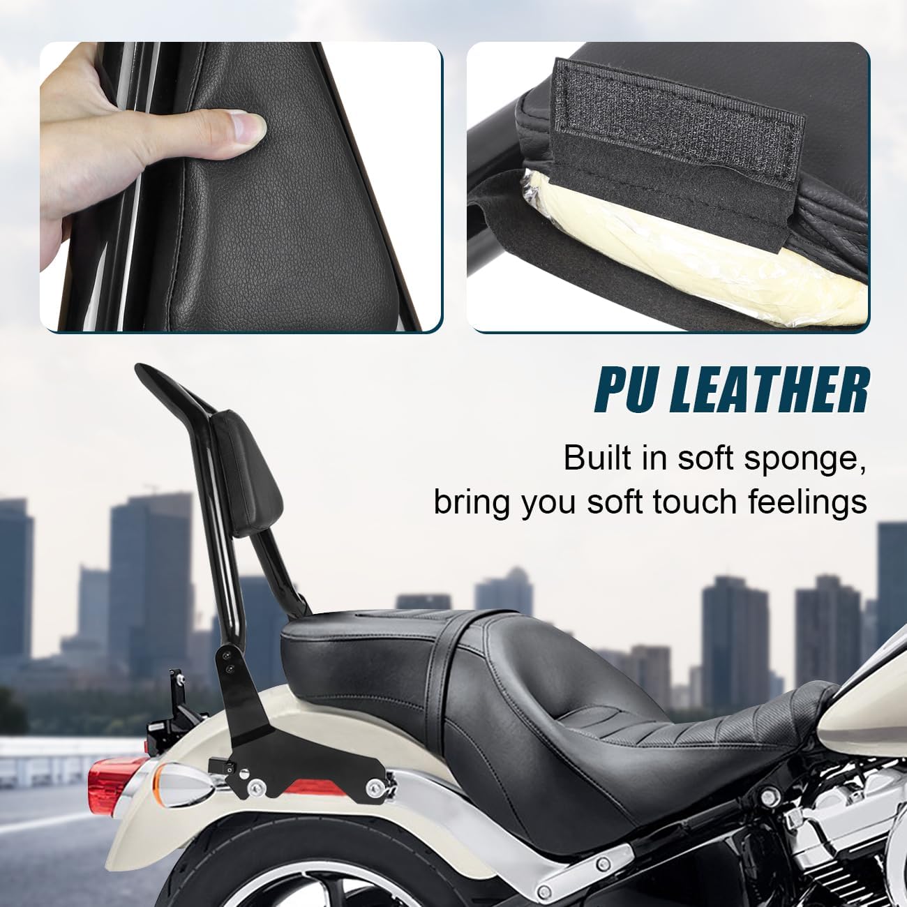 Detachable Passenger Backrest Sissy Bar With Docking Hardware Kit Compatible with for 2018-Later Harley Softail Sport Glide FLSB Low Rider FXLR FXLRS FXLRST Rear Sissy Bar Backrest
