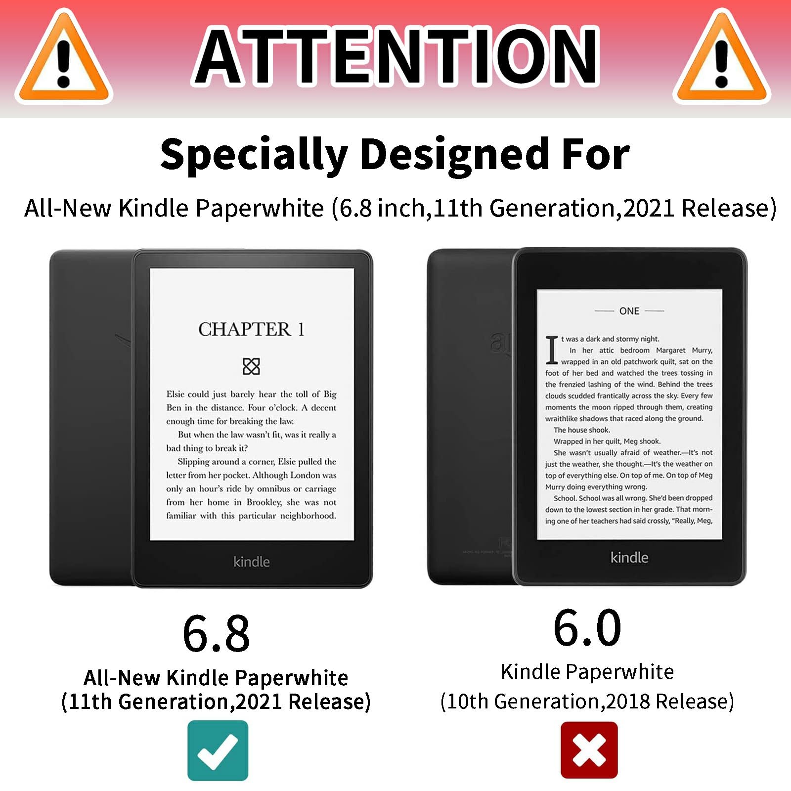 Clear Case for Kindle Paperwhite 11th Gen 2021 (6.8