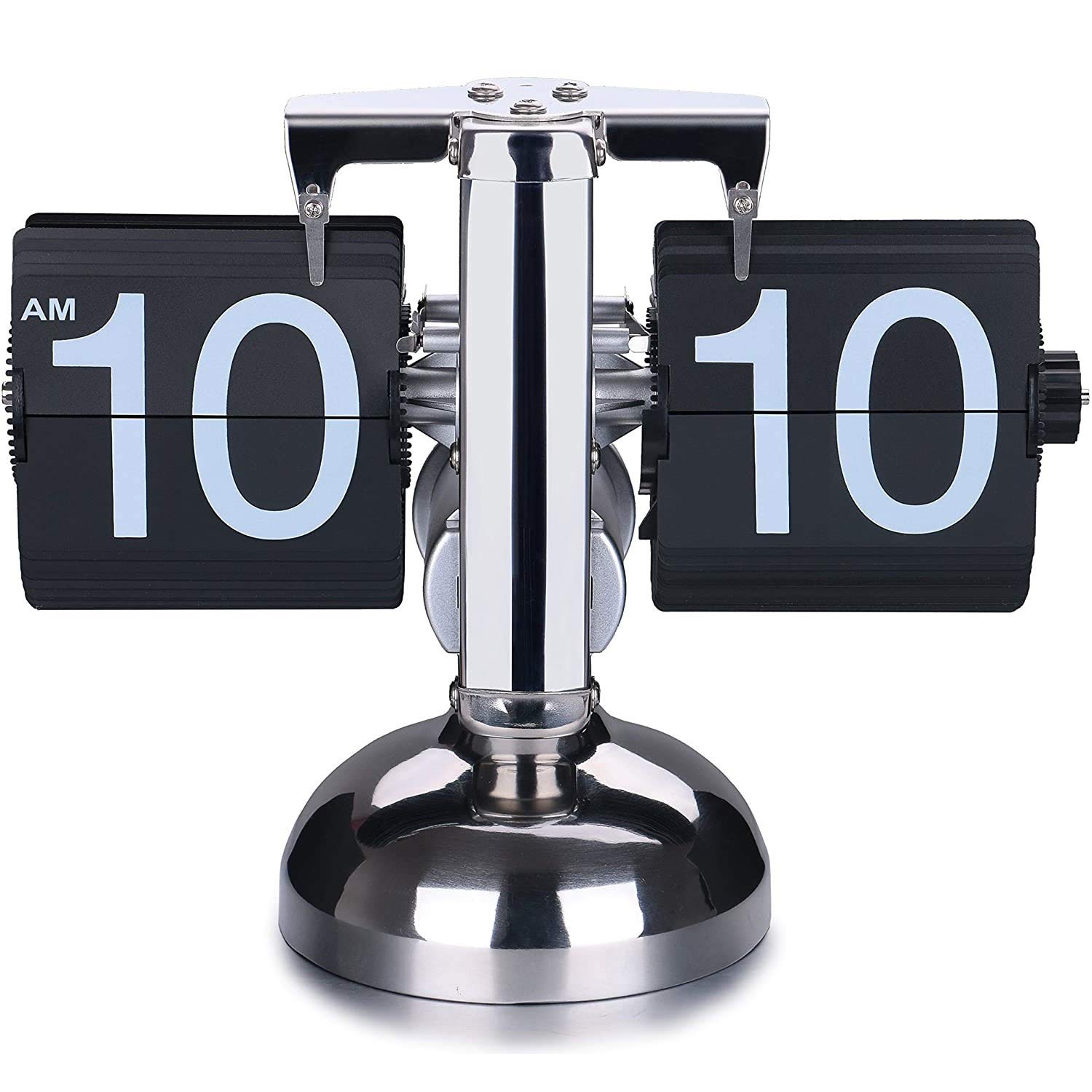 Retro Vintage Design Auto Flip Desk Clock (Black)