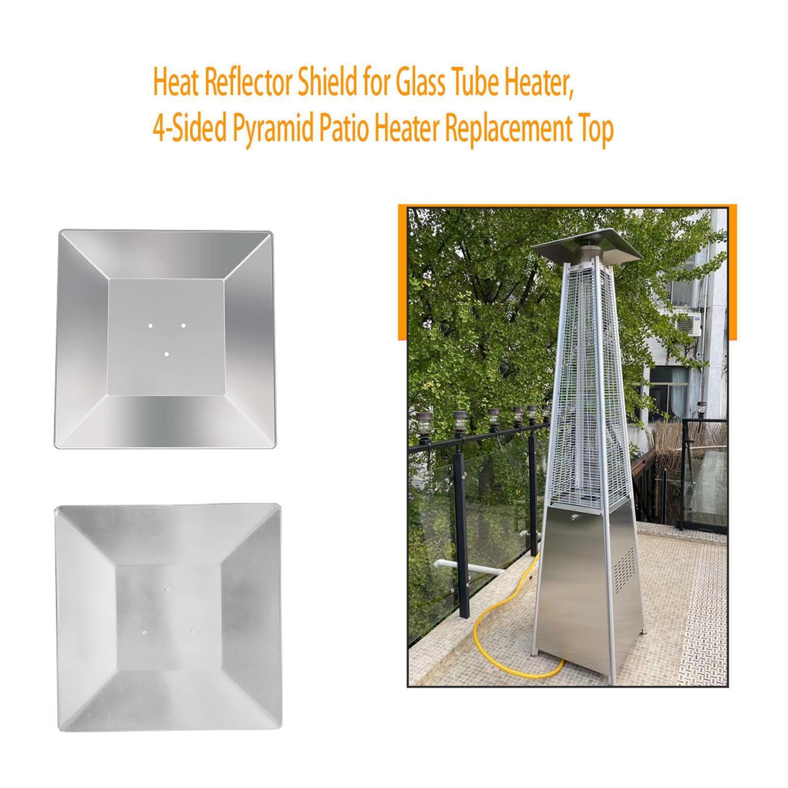 Robuster, vierseitiger Aluminium Reflektor als Ersatz für Terrassenheizstrahler. Einfache Montage. Maße: ca. 45 cm x 45 cm. Material: Aluminium, Lochabstand 7